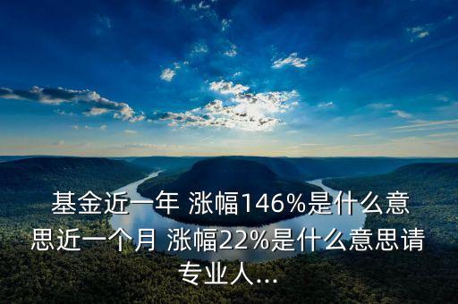  基金近一年 漲幅146%是什么意思近一個(gè)月 漲幅22%是什么意思請專業(yè)人...