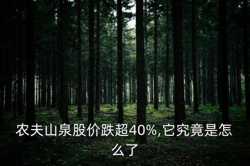 農(nóng)夫山泉股價(jià)跌超40%,它究竟是怎么了