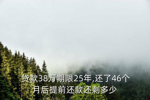  貸款38萬期限25年,還了46個(gè)月后提前還款還剩多少