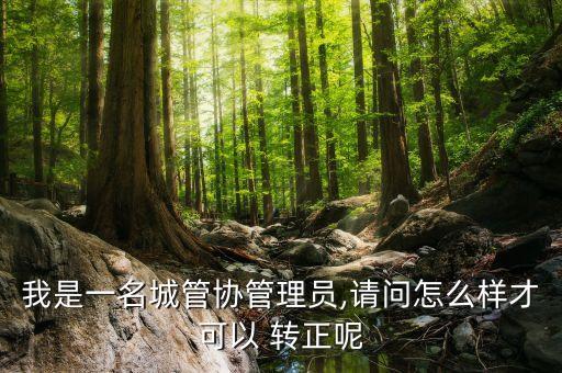 我是一名城管協(xié)管理員,請(qǐng)問怎么樣才可以 轉(zhuǎn)正呢