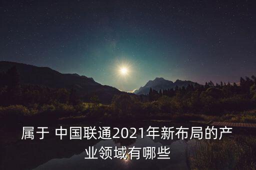 屬于 中國聯(lián)通2021年新布局的產業(yè)領域有哪些