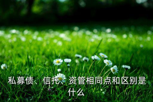  私募債、信托、資管相同點(diǎn)和區(qū)別是什么