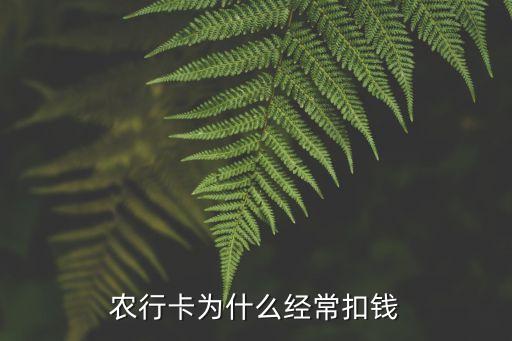 農(nóng)行卡為什么經(jīng)?？坼X