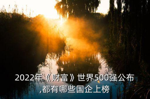 2022年《財富》世界500強公布,都有哪些國企上榜