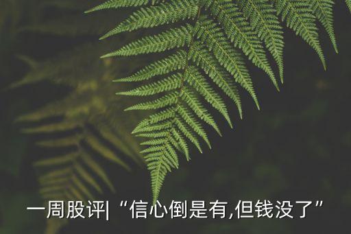 一周股評(píng)|“信心倒是有,但錢沒(méi)了”