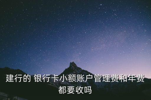 建行的 銀行卡小額賬戶管理費和年費都要收嗎