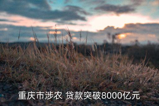 重慶市涉農(nóng) 貸款突破8000億元