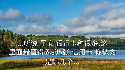 ...聽說 平安 銀行卡種很多,這里面最值得養(yǎng)的5張 信用卡,你認為是哪幾個...