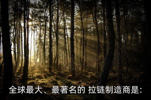 全球最大、最著名的 拉鏈制造商是: