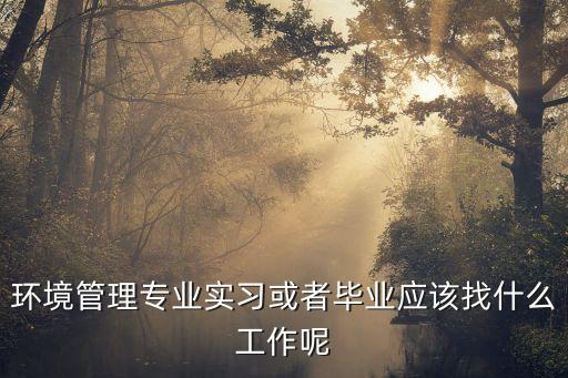 環(huán)境管理專業(yè)實習或者畢業(yè)應該找什么工作呢