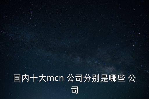 國內(nèi)十大mcn 公司分別是哪些 公司