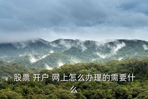  股票 開戶 網(wǎng)上怎么辦理的需要什么