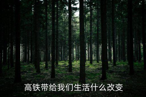  高鐵帶給我們生活什么改變