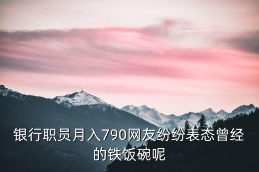 銀行職員月入790網(wǎng)友紛紛表態(tài)曾經(jīng)的鐵飯碗呢