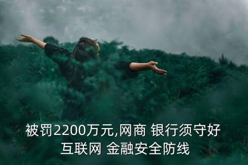 被罰2200萬元,網(wǎng)商 銀行須守好 互聯(lián)網(wǎng) 金融安全防線