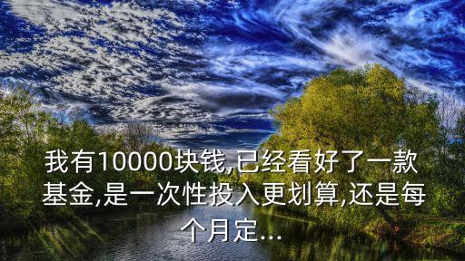 我有10000塊錢(qián),已經(jīng)看好了一款 基金,是一次性投入更劃算,還是每個(gè)月定...