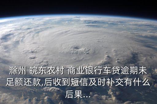 滁州 皖東農(nóng)村 商業(yè)銀行車貸逾期未足額還款,后收到短信及時補(bǔ)交有什么后果...