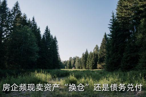 房企頻現(xiàn)賣資產(chǎn)“換倉(cāng)”還是債務(wù)兌付