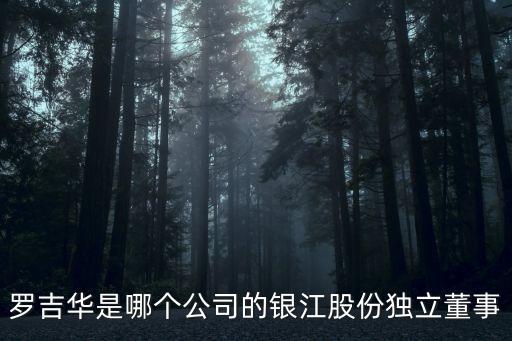 羅吉華是哪個公司的銀江股份獨立董事