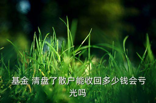  基金 清盤了散戶能收回多少錢會(huì)虧光嗎