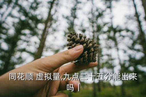 同花順 虛擬量,九點(diǎn)二十五分能出來(lái)嗎丨