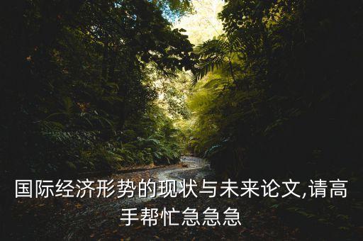 國際經(jīng)濟形勢的現(xiàn)狀與未來論文,請高手幫忙急急急