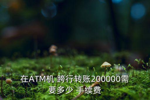 在ATM機 跨行轉(zhuǎn)賬200000需要多少 手續(xù)費