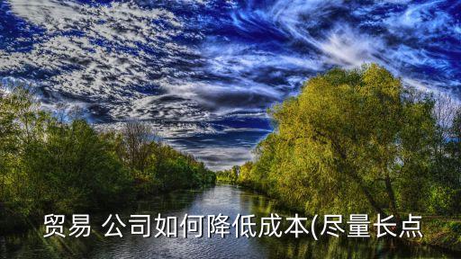  貿(mào)易 公司如何降低成本(盡量長點(diǎn)