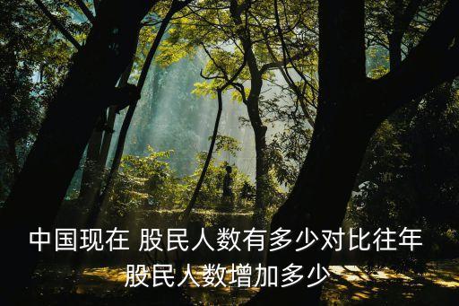 中國現(xiàn)在 股民人數(shù)有多少對(duì)比往年 股民人數(shù)增加多少