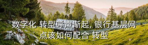 數(shù)字化 轉(zhuǎn)型呼聲漸起, 銀行基層網(wǎng)點(diǎn)該如何配合 轉(zhuǎn)型