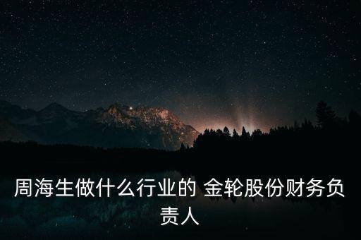 周海生做什么行業(yè)的 金輪股份財(cái)務(wù)負(fù)責(zé)人