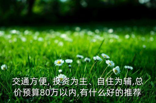 交通方便, 投資為主、自住為輔,總價(jià)預(yù)算80萬以內(nèi),有什么好的推薦