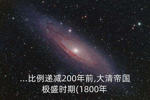 ...比例遞減200年前,大清帝國極盛時期(1800年