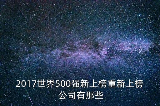 2017世界500強(qiáng)新上榜重新上榜 公司有那些