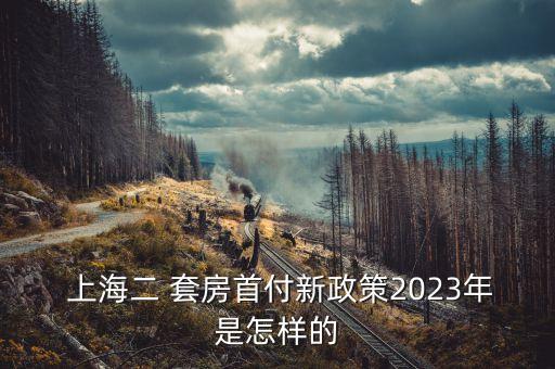  上海二 套房首付新政策2023年是怎樣的