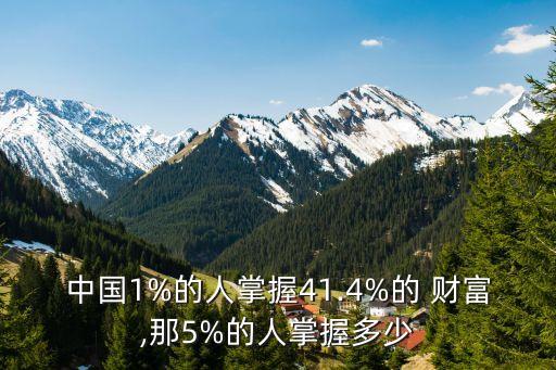 中國(guó)1%的人掌握41.4%的 財(cái)富,那5%的人掌握多少