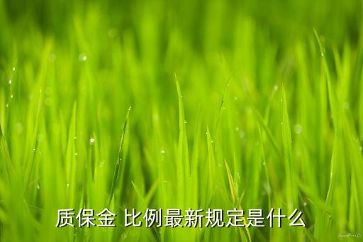 質保金 比例最新規(guī)定是什么