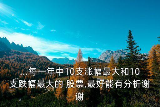 ...每一年中10支漲幅最大和10支跌幅最大的 股票,最好能有分析謝謝