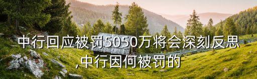 中行回應被罰5050萬將會深刻反思,中行因何被罰的