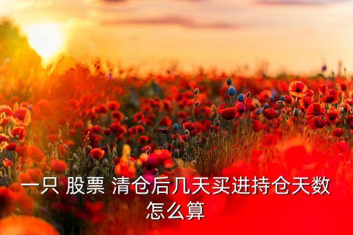 一只 股票 清倉(cāng)后幾天買(mǎi)進(jìn)持倉(cāng)天數(shù)怎么算