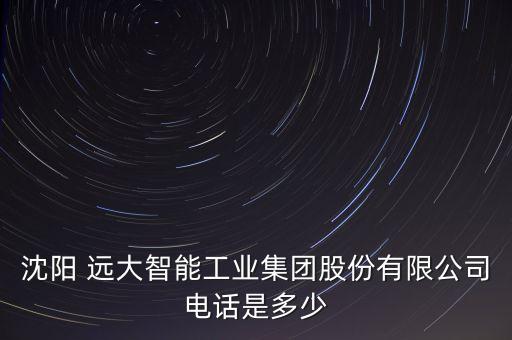 沈陽 遠大智能工業(yè)集團股份有限公司電話是多少