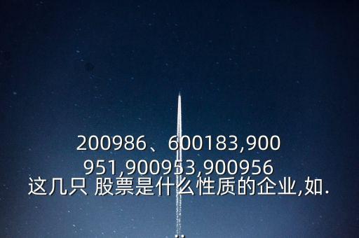 200986、600183,900951,900953,900956這幾只 股票是什么性質(zhì)的企業(yè),如...