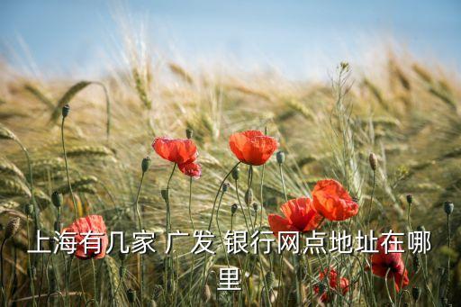 上海有幾家 廣發(fā) 銀行網(wǎng)點(diǎn)地址在哪里