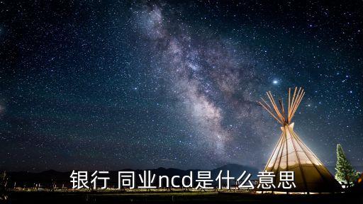  銀行 同業(yè)ncd是什么意思