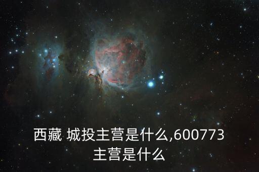 西藏 城投主營(yíng)是什么,600773主營(yíng)是什么