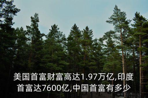 美國(guó)首富財(cái)富高達(dá)1.97萬億,印度首富達(dá)7600億,中國(guó)首富有多少