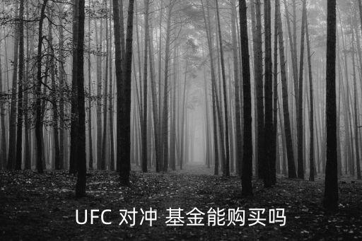 UFC 對(duì)沖 基金能購(gòu)買嗎