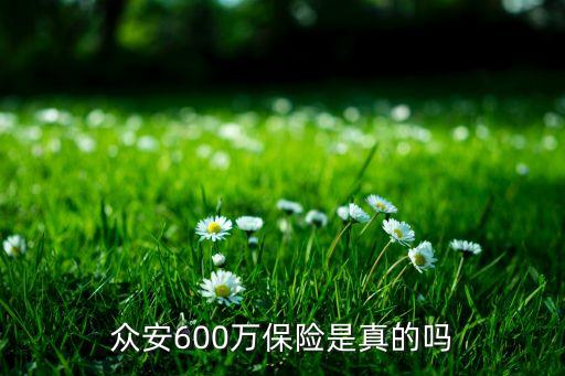 眾安600萬(wàn)保險(xiǎn)是真的嗎