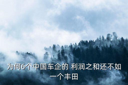 為何6個(gè)中國(guó)車企的 利潤(rùn)之和還不如一個(gè)豐田