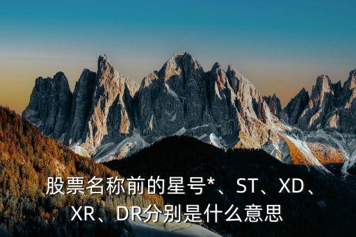  股票名稱前的星號(hào)*、ST、XD、XR、DR分別是什么意思